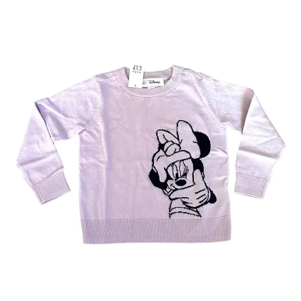 GAP Kids Lilac Disney Minnie Mouse Knit Sweater NWT Size 2T 3T 4T 5T